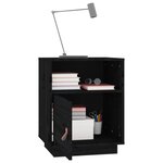 vidaXL Table de chevet Noir 40x34x55 cm Bois de pin massif