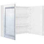 vidaXL Armoire de salle de bain à miroir LED Blanc brillant 80x12x68cm