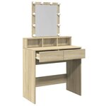 vidaXL Coiffeuse avec LED chêne sonoma 80x41x144 5 cm