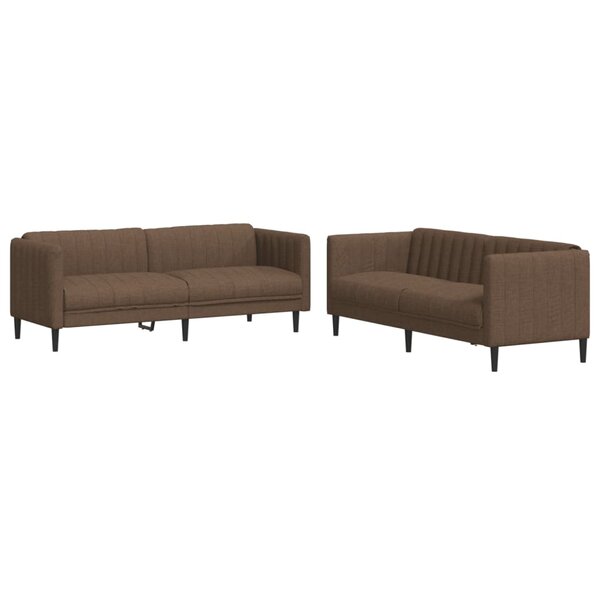 vidaXL Ensemble de canapés 2 Pièces marron tissu