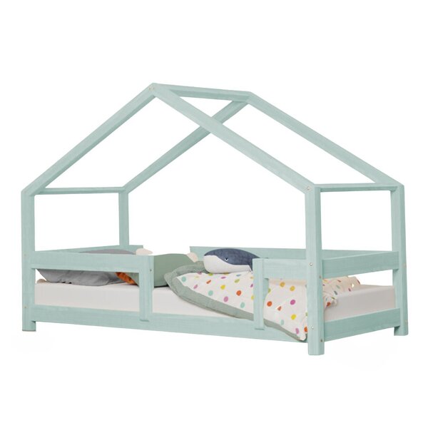 Lit cabane enfant LUCKY 120 x 180 bleu clair