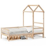 vidaXL Lit de jour avec toit sans matelas 90x200 cm bois massif
