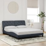 vidaXL Cadre de lit avec lumières LED gris foncé 160x200 cm velours