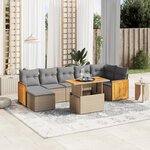 vidaXL Salon de jardin avec coussins 8 Pièces beige résine tressée
