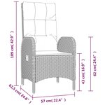vidaXL Chaises d'extérieur lot de 2 Résine tressée Noir