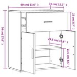 vidaXL Buffet chêne marron 60x31x70 cm bois d'ingénierie
