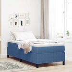 vidaXL Lit à ressort avec matelas bleu en tissu de corduroy