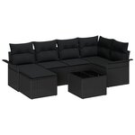 Ensemble de canapé de jardin vidaXL de 7 pièces avec coussins en poly rattan beige