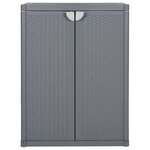 vidaXL Armoire de rangement de jardin gris 65x45x88 cm PP rotin