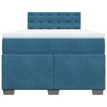 vidaXL Sommier à lattes de lit et matelas Bleu foncé 120x200cm Velours