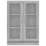 vidaXL Armoire à vitrine Sonoma gris 82 5x30 5x115cm Bois d'ingénierie