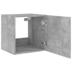 vidaXL Meuble TV mural avec lumières LED gris béton 40 5x35x40 cm
