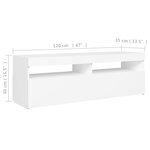 vidaXL Meuble TV avec lumières LED blanc 120x35x40 cm