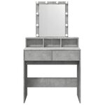 vidaXL Coiffeuse avec LED gris béton 80x41x144 5 cm