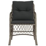 vidaXL Chaises de jardin avec coussins lot de 2 gris résine tressée