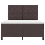 vidaXL Lit ressort avec matelas  marron foncé  140x190 cm  tissu