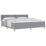 vidaXL Lit Sommier Avec Matelas Gris Clair 200x200 cm Tissu