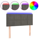 vidaXL Tête de lit à LED Gris foncé 80x5x78/88 cm Velours