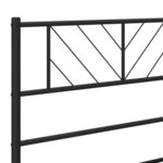 vidaXL Cadre de lit métal avec tête de lit noir 80x200 cm