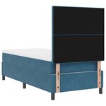 Lit box spring vidaXL avec matelas bleu foncé 100x200 cm velours