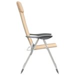 vidaXL Chaises de camping pliables 2 Pièces Crème Aluminium