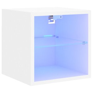 vidaXL Meuble TV mural avec lumières LED blanc 30x28 5x30 cm