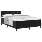 Lit Box Spring vidaXL avec Matelas Noir 140x190 cm Velours
