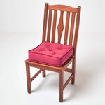 Galette de chaise coussin rehausseur en coton Rouge  40 x 40 x 10 cm - HOMESCAPES