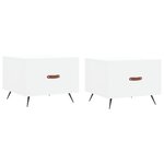 vidaXL Tables basses 2 Pièces blanc 50x50x40 cm bois d'ingénierie