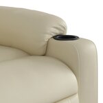 vidaXL Fauteuil de massage inclinable électrique crème similicuir