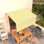 vidaXL Auvent rétractable manuel avec store 3 5x2 5 m Jaune et blanc