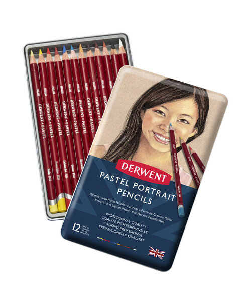 Crayon Pastel pour Portrait Derwent Boite de 12 pièces