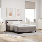 Lit Box Spring vidaXL avec Matelas Taupe 160x200 cm Tissu