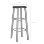 vidaXL Tabourets de bar lot de 2 argenté MDF