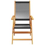 vidaXL Chaises de jardin lot de 2 noir bois d'acacia et polypropylène