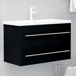 vidaXL Armoire d'évier Noir 80x38 5x48 cm Bois d’ingénierie