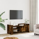 vidaXL Meuble TV Chêne fumé 100x35x40 cm Bois d'ingénierie
