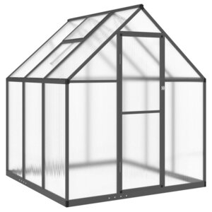 vidaXL Serre avec cadre de base anthracite 169x169x195 cm aluminium