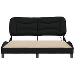 vidaXL Cadre de lit avec lumières LED noir 160x200 cm tissu