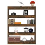 vidaXL Bibliothèque/Séparateur de pièce chêne fumé 100x30x135 cm