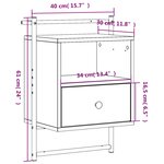 vidaXL Table de chevet murale chêne brun 40x30x61 cm bois d'ingénierie