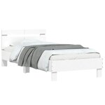 vidaXL Cadre de lit et tête de lit blanc 100x200 cm bois d'ingénierie