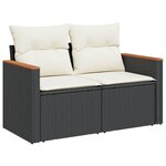 vidaXL Salon de jardin 11 Pièces avec coussins noir résine tressée