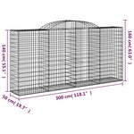 vidaXL Paniers à gabions arqués 12 Pièces 300x50x140/160 cm fer galvanisé