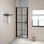 vidaXL Porte de douche Verre trempé 81x195 cm Noir