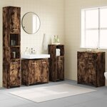 vidaXL Ensemble de meubles de salle de bain 4 Pièces Chêne fumé Bois