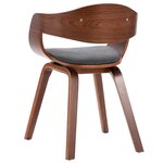 vidaXL Chaises à manger lot de 2 bois courbé et tissu gris