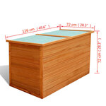 vidaXL Boîte de rangement de jardin 126 x 72 x 72 cm Bois