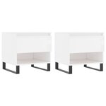 vidaXL Tables basses 2 Pièces blanc brillant 50x46x50cm bois d'ingénierie