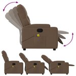 vidaXL Fauteuil de massage inclinable Marron Tissu